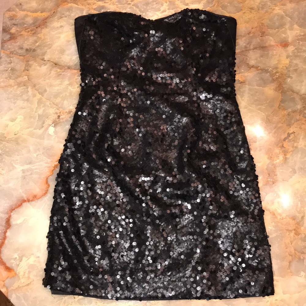 H&M Black Sequined Mini Dress